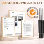 YUNSCEND Brown Leather Office Chair with Quiet Rubber Wheels and Lumbar Support, Mid-Back Ergonomic Desk Chair with Removable Armrests, Height Adjustable Computer Chair for Home Office