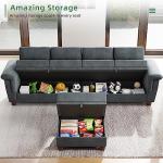 Shintenchi Sectional Couch, Convertible L Shaped Couch with Storage, Modular Sectional Sofa with Storage Ottoman for Living Room, Apartment, Office, Dark Gray