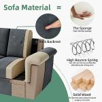 Shintenchi Sectional Couch, Convertible L Shaped Couch with Storage, Modular Sectional Sofa with Storage Ottoman for Living Room, Apartment, Office, Dark Gray