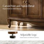 HULALA HOME Sideboard Buffet Cabinet with Storage, 58" Kitchen Farmhouse Wood Credenza Storage Cabinet with 4 Doors & 2 Shelves, Accent Console Table with Solid Wood Legs & Adjustable Shelves, Walnut