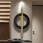JFUJFU Large Black And Gold Metal Art 3d Wall Decor with Geometric Round & Line for Living Room & Bedroom