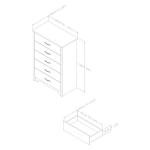 South Shore Fusion 5-Drawer Chest, Pure Black