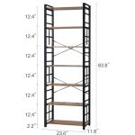 HOMBAZAAR 7 Tier Bookshelf,84 inch Tall Industrial Bookcase with Metal Frame and Open Shelves,Rustic Heavy Duty 7 Shelf Bookcase, Office Book Shelves for Living Room and Bedroom,Brown