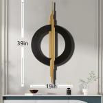 JFUJFU Large Black And Gold Metal Art 3d Wall Decor with Geometric Round & Line for Living Room & Bedroom