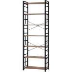 HOMBAZAAR 7 Tier Bookshelf,84 inch Tall Industrial Bookcase with Metal Frame and Open Shelves,Rustic Heavy Duty 7 Shelf Bookcase, Office Book Shelves for Living Room and Bedroom,Brown
