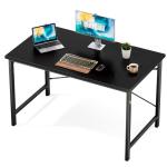 Sweetcrispy Computer Office Desk 48 Inch Student Study Writing Work with Metal Frame Wood Tabletop Modern Simple PC Home Bedroom Table - Basic Black