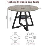 Jocoevol Round Dining Table for 4,Kitchen Dining Room Circle Dinner Pedestal Table,Space Saving Wood Kitchen & Dining Room Furniture, 42In,Grey