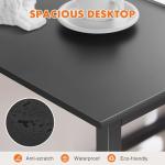 Sweetcrispy Computer Office Desk 48 Inch Student Study Writing Work with Metal Frame Wood Tabletop Modern Simple PC Home Bedroom Table - Basic Black