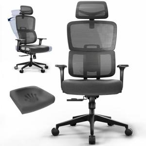 VIVO Mobile Ergonomic Office Chair, Height Adjustable, Breathable Mesh Desk Chair with Lumbar Support for Home and Office, Holds up to 330 lbs, Black, CHAIR-EO10P