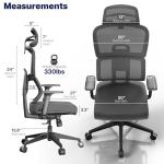 VIVO Mobile Ergonomic Office Chair, Height Adjustable, Breathable Mesh Desk Chair with Lumbar Support for Home and Office, Holds up to 330 lbs, Black, CHAIR-EO10P
