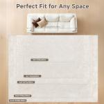 Pauwer Area Rugs for Living Room 8x10, Machine Washable Non Slip Neutral Boho Modern Rug, Soft Fluffy Carpet for Bedroom Dining Room Nursery Office Indoor Farmhouse, Beige