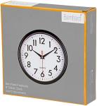 Bernhard Products Black Wall Clock 8" Silent Non-Ticking Quality Quartz Battery Operated Small Clock for Home/Office/Kitchen/Classroom/Bedroom Easy to Read