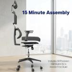 VIVO Mobile Ergonomic Office Chair, Height Adjustable, Breathable Mesh Desk Chair with Lumbar Support for Home and Office, Holds up to 330 lbs, Black, CHAIR-EO10P