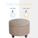 Homepop Home Decor | Upholstered Faux Leather Round Storage Ottoman | Ottoman with Storage for Living Room & Bedroom, Taupe Brown