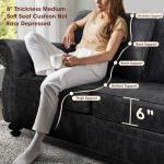 Couchus Mid-Century Vintage Sofa Couches with Rivet Design,3-Seater Sofa,Removable Sofa Cover Upholstered Cushions and Solid Wood Frame (Grey, 3-Seater)