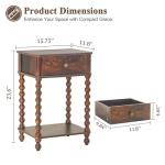 AWASEN Nightstand, Mid Century Modern Night Stand with Drawer for Living Room, Modern Bedside End Table with Spindle Wood Legs for Bedroom, Office, Rustic Brown