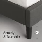 Nectar Bed Frame & Headboard - Grey - Twin - 8 Inch Legs and Sturdy Wooden Slats for Support - Contemporary and Durable Upholstery - Holds Up to 700 Pounds - Easy Assembly