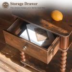 AWASEN Nightstand, Mid Century Modern Night Stand with Drawer for Living Room, Modern Bedside End Table with Spindle Wood Legs for Bedroom, Office, Rustic Brown