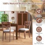 GOFLAME Dining Chairs Set of 4, Fabric Upholstered Kitchen Chairs with Padded Seat, High Back, Rubber Wood Frame, Mid-Century Farmhouse Accent Side Chairs for Dining Room, Living Room, Restaurant