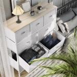 YITAHOME Dresser with 9 Drawers - Fabric Storage Tower, Organizer Unit for Room, Living Room, Hallway, Closets - Sturdy Steel Frame, Wooden Top & Easy Pull Fabric Bins (Light Gray)