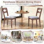 GOFLAME Dining Chairs Set of 4, Fabric Upholstered Kitchen Chairs with Padded Seat, High Back, Rubber Wood Frame, Mid-Century Farmhouse Accent Side Chairs for Dining Room, Living Room, Restaurant