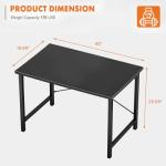Sweetcrispy Small Computer Office Desk 40 Inch Student Study Writing Work with Metal Frame Wood Tabletop Modern Simple Home Bedroom PC Table - Black