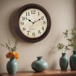 HYLANDA Wall Clock, 12 Inch Silent Non Ticking Battery Operated Clocks, Decorative for Living Room, Bedrooms, Kitchen (Bronze)