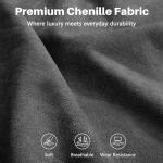 Vesgantti 85'' Chenille Couch for Living Room, 3 Seater Comfy Sofa with Wide Armrest, Thick Spring Cushions, Modern Cloud Couch for Apartment, Office, Bedroom, Small Space, Chenille Dark Grey