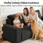 Vesgantti 85'' Chenille Couch for Living Room, 3 Seater Comfy Sofa with Wide Armrest, Thick Spring Cushions, Modern Cloud Couch for Apartment, Office, Bedroom, Small Space, Chenille Dark Grey