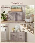 VASAGLE MAXE Collection - 6-Drawer Double Dresser for Bedroom, 54.2-Inch Wide Chest of Drawers, Fluted Panels, Mid Century Modern Storage Dresser, TV Stand for Living Room, Washed Gray ULTS662FD01S