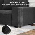 Vesgantti 85'' Chenille Couch for Living Room, 3 Seater Comfy Sofa with Wide Armrest, Thick Spring Cushions, Modern Cloud Couch for Apartment, Office, Bedroom, Small Space, Chenille Dark Grey