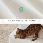 Yechen King Cloud Bed Frame with Headboard Removable, 5.9'' Boucle Upholstered Bed Rounded Corner Design, Soft Modern Low Platform Floor-Standing Support, Easy Assembly, No Box Spring Needed, Cream