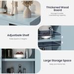 Jocoevol Buffet Cabinet with Storage, 55" Blue Kitchen Storage Cabinet with Shelves, Modern Farmhouse Coffee Bar Station for Dining Room, Kitchen Buffet, Slate Blue