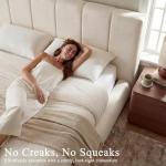 Yechen King Cloud Bed Frame with Headboard Removable, 5.9'' Boucle Upholstered Bed Rounded Corner Design, Soft Modern Low Platform Floor-Standing Support, Easy Assembly, No Box Spring Needed, Cream