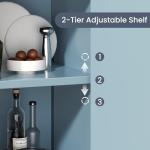 Jocoevol Buffet Cabinet with Storage, 55" Blue Kitchen Storage Cabinet with Shelves, Modern Farmhouse Coffee Bar Station for Dining Room, Kitchen Buffet, Slate Blue