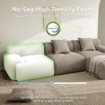 LIKIMIO LumiCord Modular Sectional Sofa with Ottoman, 118" L-Shaped Boneless Couch for Living Room, Oversized Deep Seat with Corduroy Upholstery, No Assembly Required, Light Brown