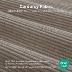 LIKIMIO LumiCord Modular Sectional Sofa with Ottoman, 118" L-Shaped Boneless Couch for Living Room, Oversized Deep Seat with Corduroy Upholstery, No Assembly Required, Light Brown