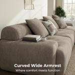 LIKIMIO LumiCord Modular Sectional Sofa with Ottoman, 118" L-Shaped Boneless Couch for Living Room, Oversized Deep Seat with Corduroy Upholstery, No Assembly Required, Light Brown