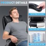 MALOL Ergonomic High-Back Executive Office Chairs, Heavy Duty Home Computer Chair with Lumbar Support, Flip-Up Arms, and PU Leather Upholstery, Black