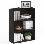 Furinno PASIR Book Shelf, 3-Tier Bookshelf, Bookcase, 9.7" x 23.7" x 31.5", for Living Room, Bedroom, Home Office, Blackwood
