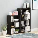 Furinno PASIR Book Shelf, 3-Tier Bookshelf, Bookcase, 9.7" x 23.7" x 31.5", for Living Room, Bedroom, Home Office, Blackwood