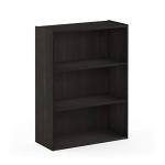 Furinno PASIR Book Shelf, 3-Tier Bookshelf, Bookcase, 9.7" x 23.7" x 31.5", for Living Room, Bedroom, Home Office, Blackwood