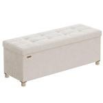 SONGMICS Storage Ottoman Bench, Folding Storage Chest, 15 x 43.3 x 15.7 Inches, Foot Rest Stool, 30 Gal. (112 L), Velvet Surface, for Bedroom, Entryway, Living Room, Cappuccino Beige ULSF0518W02