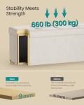 SONGMICS Storage Ottoman Bench, Folding Storage Chest, 15 x 43.3 x 15.7 Inches, Foot Rest Stool, 30 Gal. (112 L), Velvet Surface, for Bedroom, Entryway, Living Room, Cappuccino Beige ULSF0518W02