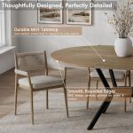 42"-58" Extendable Round Dining Table for 4-6, Kitchen Oval Table with Hidden Leaves & Storage Shelf, Space Saving Modern Design with Sturdy Metal Legs for Kitchen, Dining Room & Small Apartments