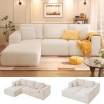 KINGYES 107'' Modular Sectional Sofa, L Shaped Cloud Couch for Living Room, Modern Boneless Sofa with Chaise for Bedroom, Beige