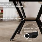 42"-58" Extendable Round Dining Table for 4-6, Kitchen Oval Table with Hidden Leaves & Storage Shelf, Space Saving Modern Design with Sturdy Metal Legs for Kitchen, Dining Room & Small Apartments