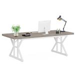 Tribesigns 70.8-Inch Executive Desk, Large Computer Office Desk Workstation, Modern Simple Style Laptop Desk Study Writing Table Business Furniture for Home Office (Grey/White, 70.8 Inch)