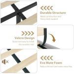 King Size Velvet Bed Frame, Vertical Channel Tufted 50.2 in Tall Headboard and Footboard with Nailhead Trim, Upholstered Platform Bed, Strong Wooden Slats, No Box Spring Needed, Easy Assembly, Grey