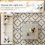 Befurtori Large Square Ottoman Coffee Table, Linen Solid Upholstered Footrest Ottoman with Solid Wood Shelf Storage Tufted Coffee Table for Bedroom Living Room, Linen